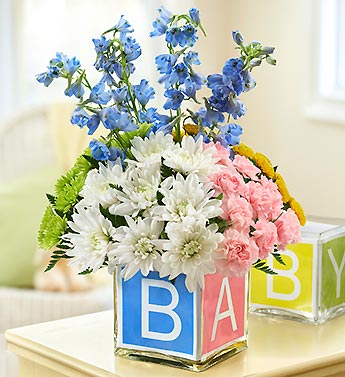 Baby Block Cube Flower Bouquet