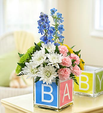 Baby Block Cube Flower Bouquet
