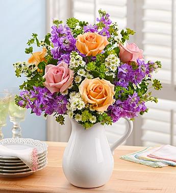 Pitcher Full of Roses Flower Bouquet