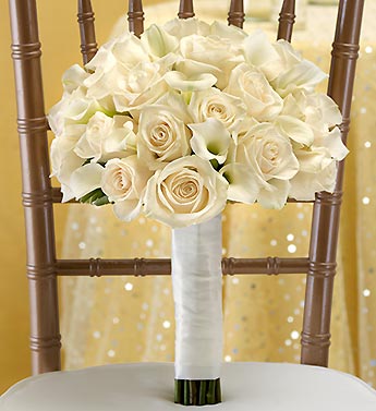 All White Bridal Bouquet