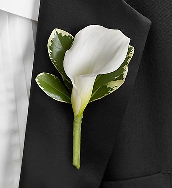 All White Boutonniere Flower Bouquet