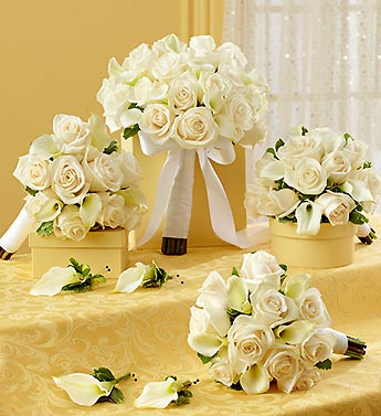 Bridal Party Personal Package—White Flower Bouquet