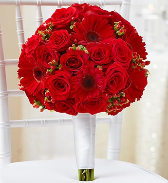All Red Bridal Bouquet Flower Bouquet