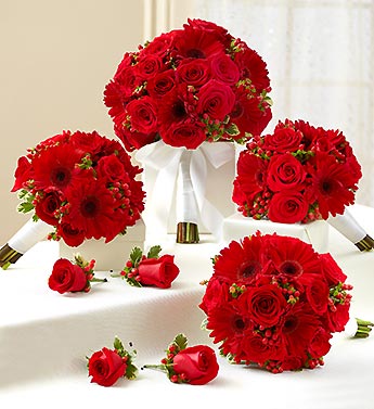 Bridal Party Personal Package Red Flower Bouquet