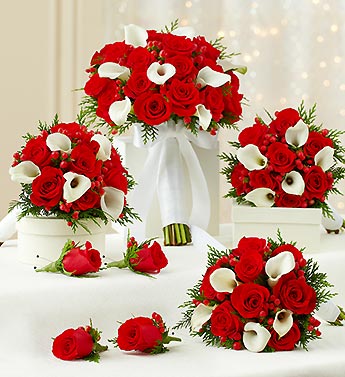 Bridal Party Personal Package Holiday Flower Bouquet