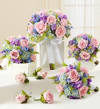 Bridal Party Personal Package Pastel Flower Bouquet