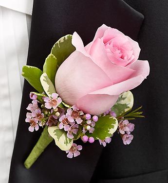 Pink Boutonniere Flower Bouquet