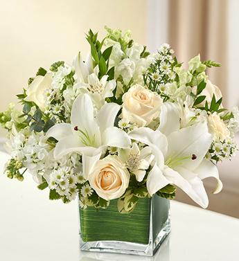 Healing Tears - All White Flower Bouquet