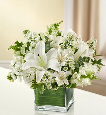 Healing Tears - All White Flower Bouquet