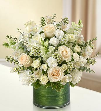 Cherished Memories - All White Flower Bouquet