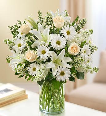 Sincerest Sorrow - All White Flower Bouquet