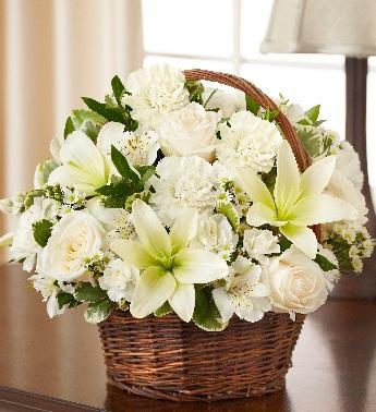 Peace, Prayers & Blessings - All White Flower Bouquet