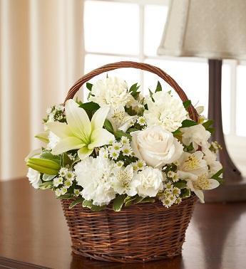 Peace, Prayers & Blessings - All White Flower Bouquet