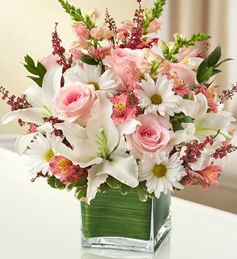 Healing Tears - Pink and White Flower Bouquet