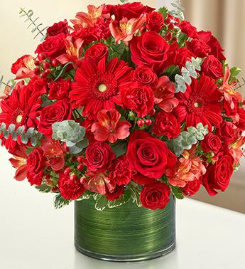 Cherished Memories - All Red Flower Bouquet