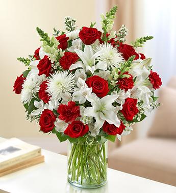 Sincerest Sorrow - Red and White Flower Bouquet