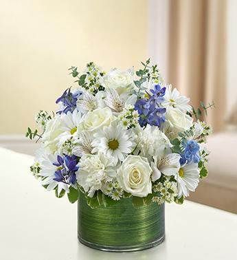 Cherished Memories - Blue and White Flower Bouquet