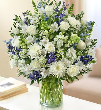 Sincerest Sorrow - Blue and White Flower Bouquet