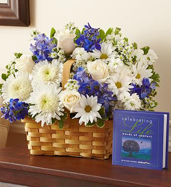 Celebrating Life - Blue and White Flower Bouquet