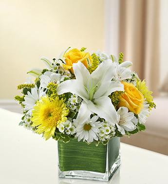 Healing Tears - Yellow and White Flower Bouquet
