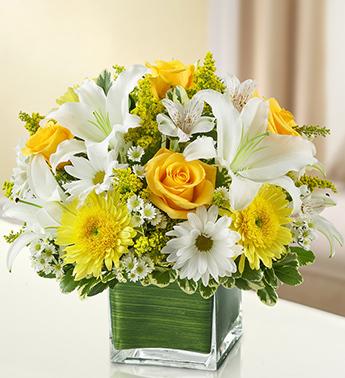 Healing Tears - Yellow and White Flower Bouquet
