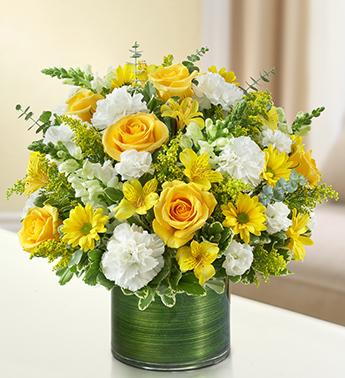 Cherished Memories - Yellow and White Flower Bouquet