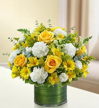 Cherished Memories - Yellow and White Flower Bouquet