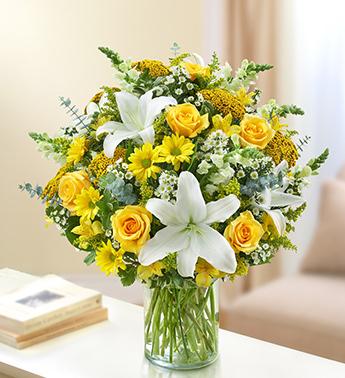 Sincerest Sorrow - Yellow and White Flower Bouquet