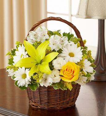 Peace, Prayers & Blessings - Yellow and White Flower Bouquet