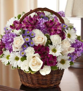 Peace, Prayers & Blessings - Lavender and White Flower Bouquet