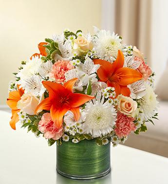 Cherished Memories - Peach, Orange and White Flower Bouquet