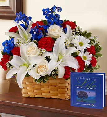 Celebrating Life - Red, White and Blue Flower Bouquet