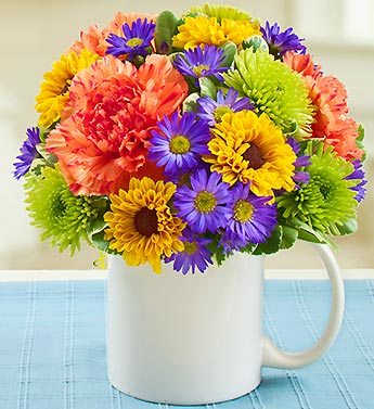 Mugable to Say You''re The Best! Flower Bouquet