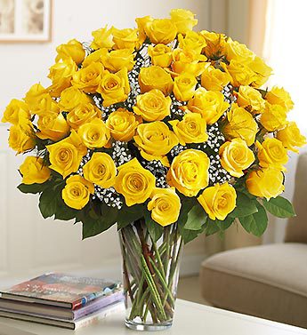 Ultimate Elegance Long Stem Yellow Roses Flower Bouquet