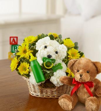 New Baby Puppy Dog Flower Bouquet