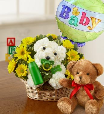 New Baby Puppy Dog Flower Bouquet