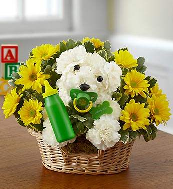 New Baby Puppy Dog Flower Bouquet