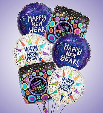 Air-Rangement® - Happy New Year Mylar Balloons Flower Bouquet