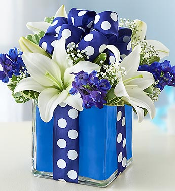 All Wrapped Up - Blue Flower Bouquet