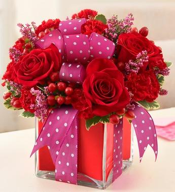 All Wrapped Up - Red Flower Bouquet