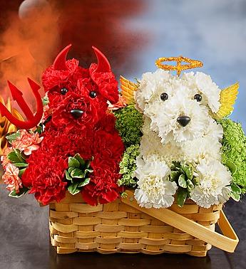 Devil Dog, Angel Dog Flower Bouquet