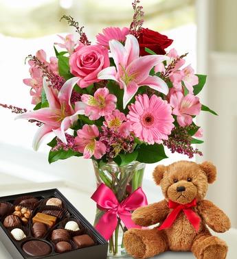 Valentine Surprise Bear And Chocolate