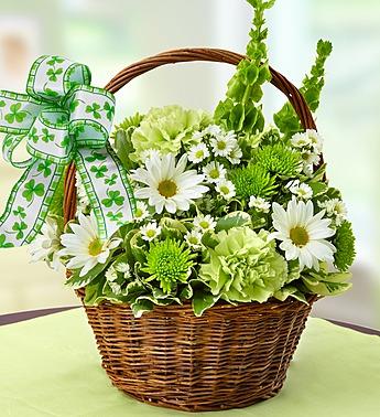 St. Patrick''s Day Flower Basket Flower Bouquet