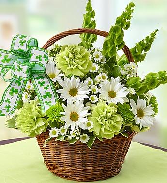 St. Patrick''s Day Flower Basket Flower Bouquet