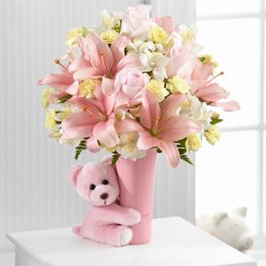 The FTD® Baby Girl Big Hug™ Bouquet