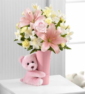 The FTD® Baby Girl Big Hug™ Bouquet