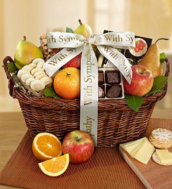 During This Time Gourmet Sympathy Basket  Flower Bouquet