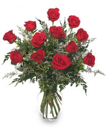 Classic Dozen Red Roses Bouquet