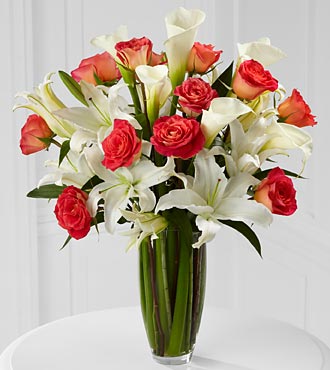 Blessings Luxury Rose Bouquet - Premium Long Stemmed Roses with Lilies Flower Bouquet