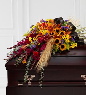 The FTD® Glorious Garden™ Casket Spray Flower Bouquet